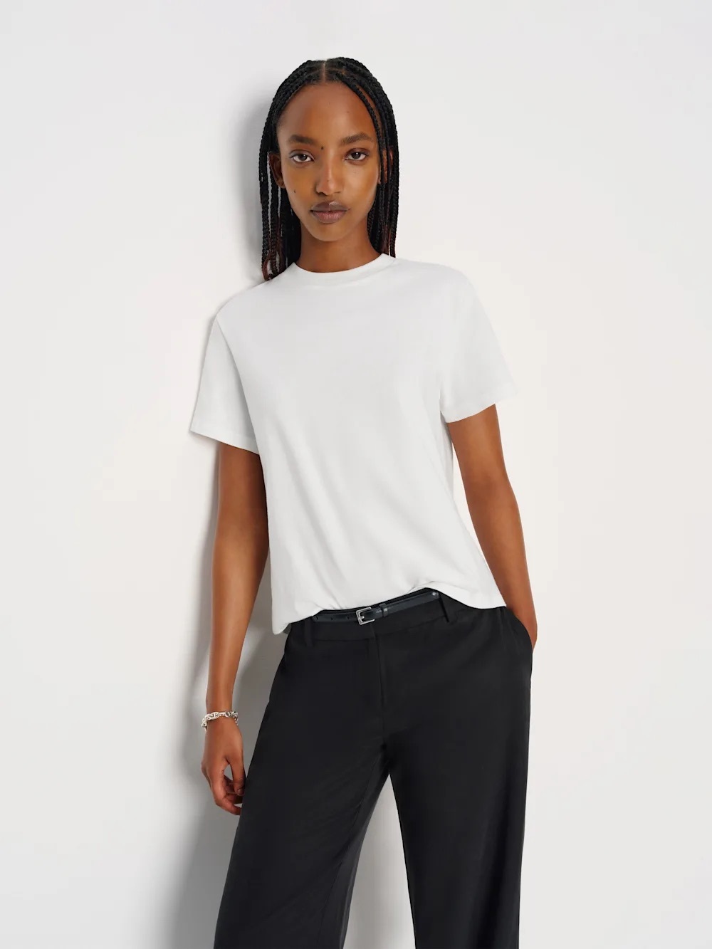 Reformation Rowan Crew Tee White